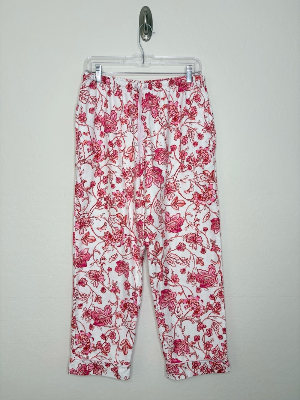 The Cat’s Pajamas Floral Cotton Pajama Set Pink White Soft Women’s Small - Picture 9 of 16